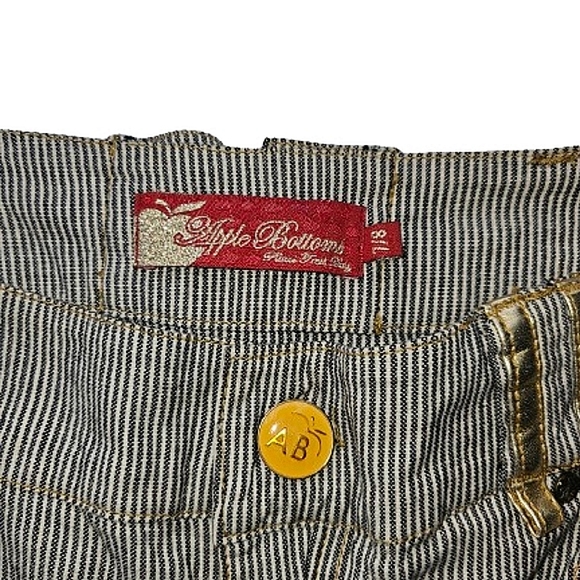 Vintage Apple Bottom, striped jeans, size 7/8,  33inseam - Picture 7 of 10